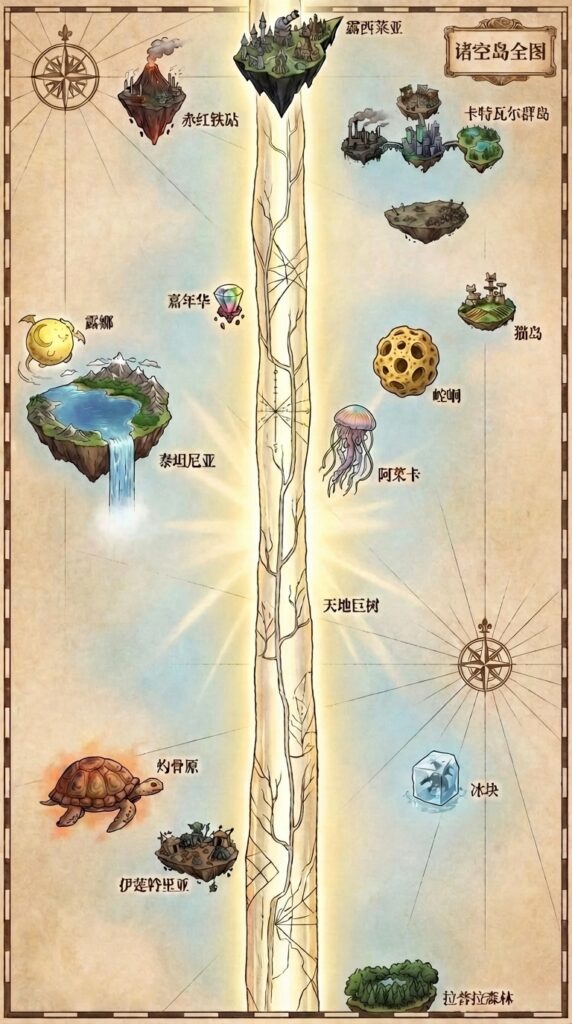 中间纪元泰坦尼亚手绘的世界