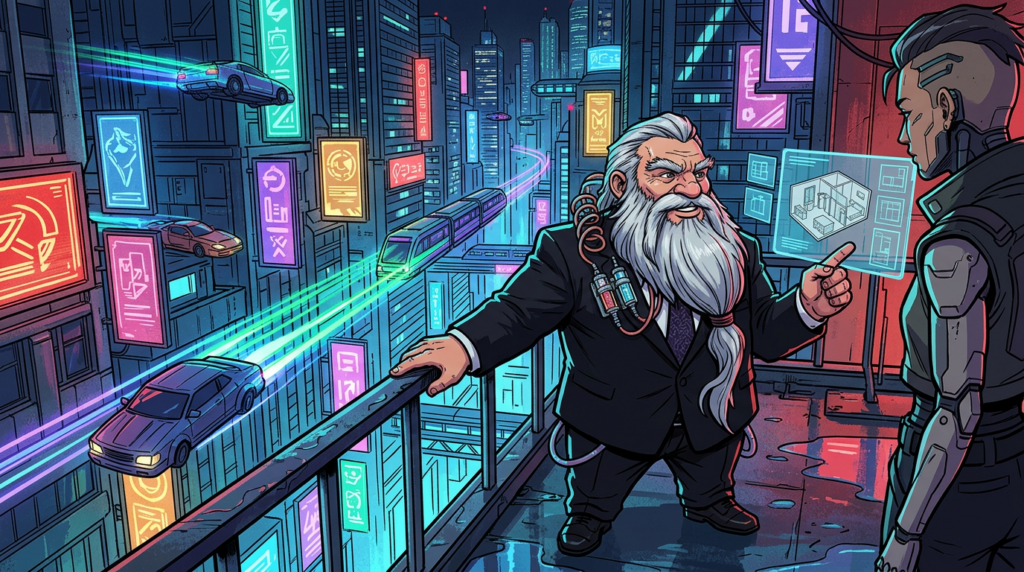 银须商会的矮人职员正在推销公寓房间